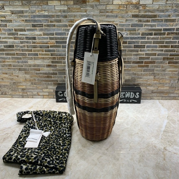 ULLA JOHNSON Meadow leather-trimmed rattan bottle bag - Picture 4 of 12